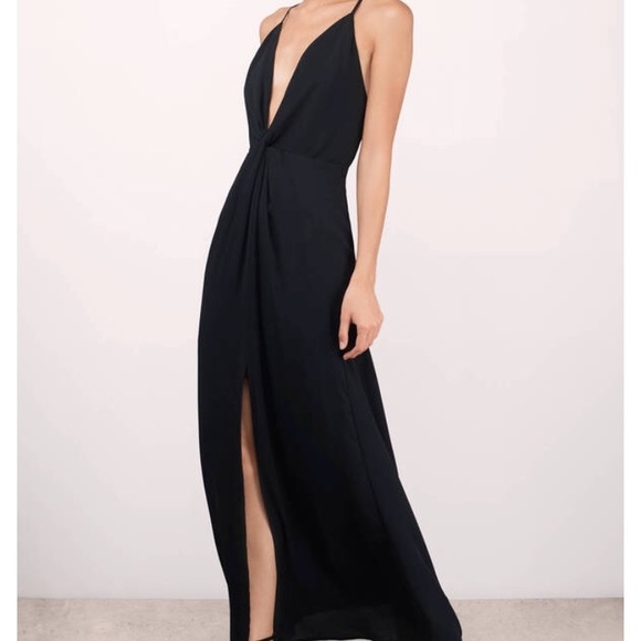 black dress low cut front